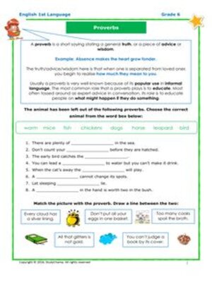 cover image of Grade 6 English: Proverbs